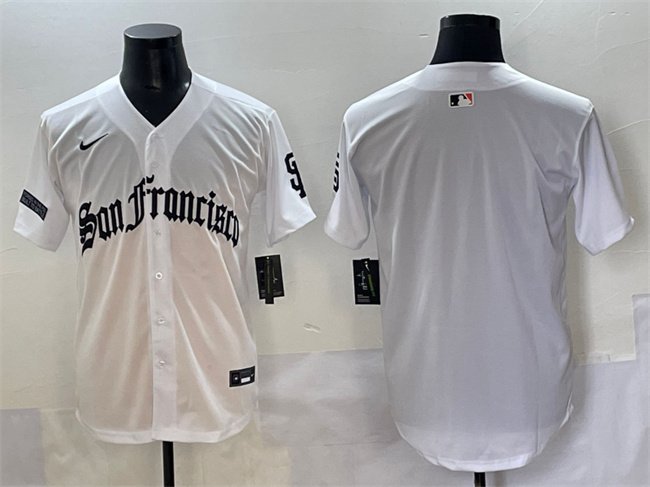 Men's San Francisco Giants Blank White 'Gothic Fog Edition' Vapor Premier Limited Stitched Jersey