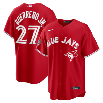 Men's Toronto Blue Jays #27 Vladimir Guerrero Jr. Red 50th Anniversary Alternate Limited Jersey