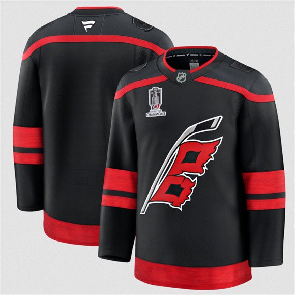 Men's Carolina Hurricanes Blank Black 2026 Stanley Cup Champions Home Stitched Jersey