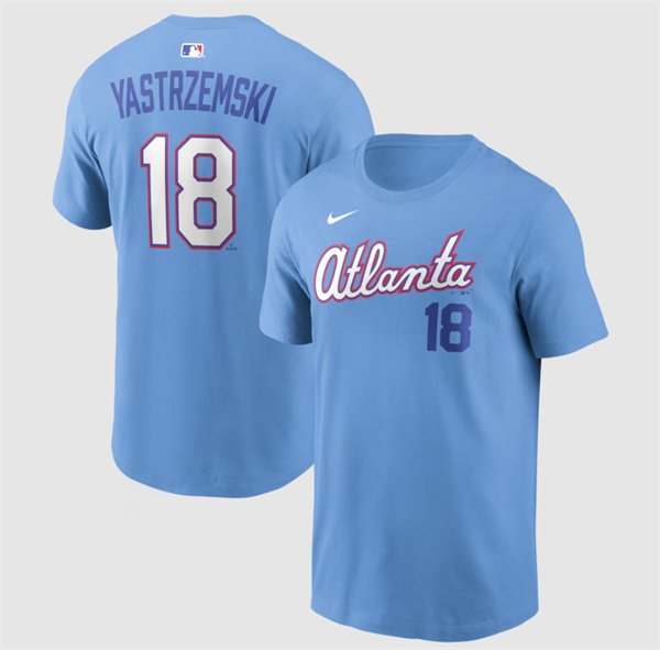 Men's Atlanta Braves #18 Mike Yastrzemski Powder Blue 2026 City Connect T-Shirt