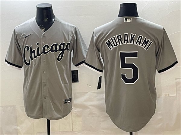 Men's Chicago White Sox #5 Munetaka Murakami Gray Stitched Baseball Jersey