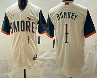 Men's Baltimore Orioles #1 Al Bumbry Cream 2026 City Connect Stadium Jersey