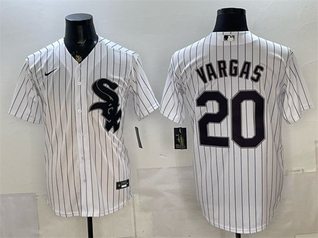Men's Chicago White Sox #20 Miguel Vargas White Home Stitched Baseball Jersey
