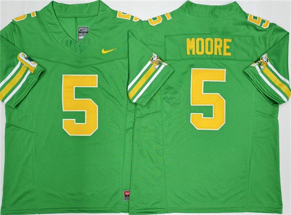 Men's Oregon Ducks #5 Dakorien Moore 2026 Green F.U.S.E. Stitched Jersey