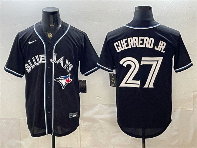 Men's Toronto Blue Jays #27 Vladimir Guerrero Jr. 2026 Fashion Replica Black Out Stitched Baseball Jersey