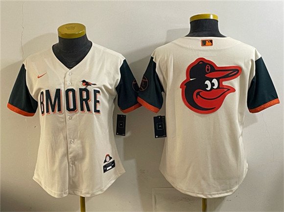 Youth Baltimore Orioles Team Big Logo Natural 2026 City Connect Stadium Stitched Baseball Jersey
