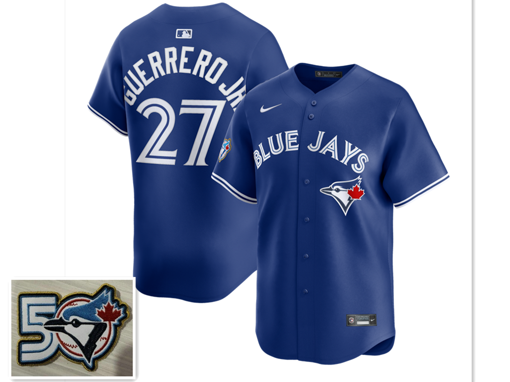 Men's Toronto Blue Jays #27 Vladimir Guerrero Jr. Royal 50th Anniversary Alternate Limited Jersey