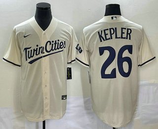 Men's Minnesota Twins #26 Max Kepler Cream 2022 City Connect Cool Base Stitched Jersey