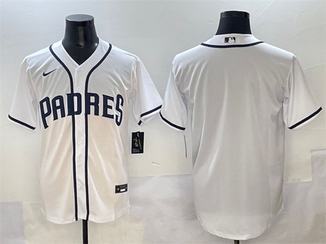 Men's San Diego Padres Blank White Cool Base Stitched Baseball Jersey