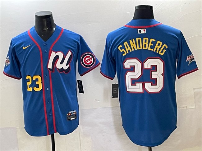 Men's National League #23 Ryne Sandberg Blue 2025 All-Star Edition Limited Stitched Baseball Jersey