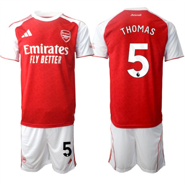 Men's Arsenal F.C #5 Thomas 2026 Red Home Soccer Jersey Suit
