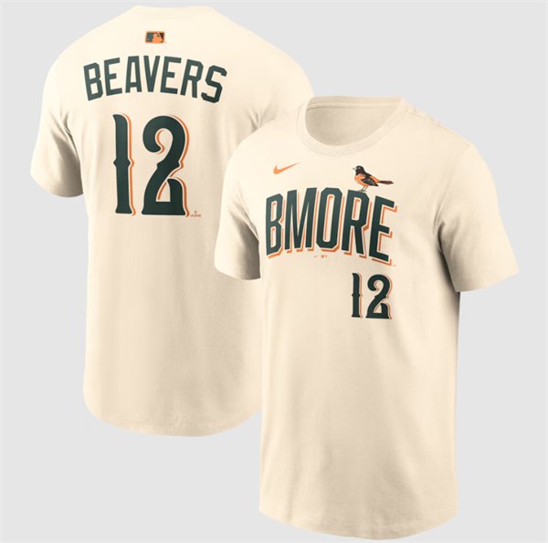 Men's Baltimore Orioles #12 Dylan Beavers Natural 2026 City Connect T-Shirt