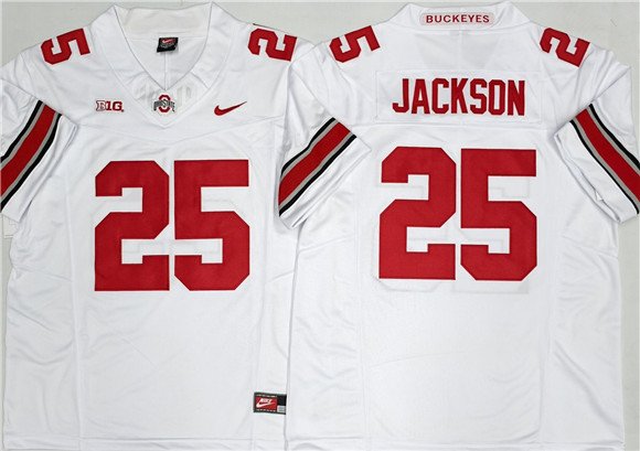 Men's Ohio State Buckeyes #25 Lamar Bo Jackson White 2025 F.U.S.E. Limited Stitched Jersey