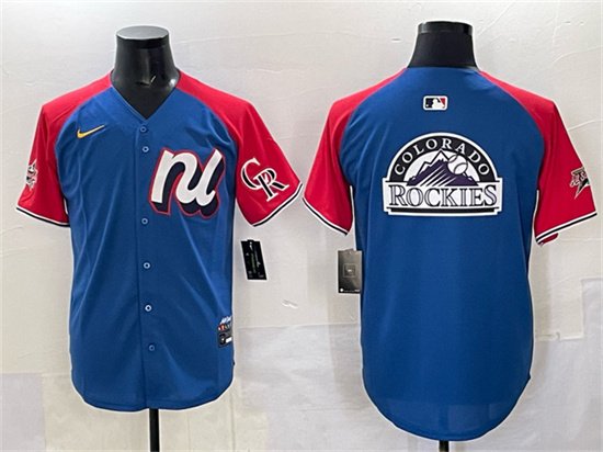Men's National League Colorado Rockies Team Big Logo Blue Red Alternate 2025 All-Star Edition Limited Stitched Baseball