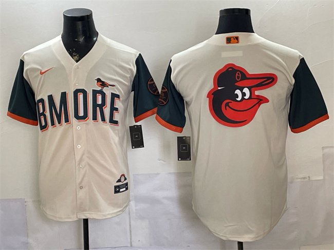 Men's Baltimore Orioles Team Big Logo Natural 2026 City Connect Stadium Stitched Baseball Jersey