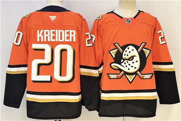 Men's Anaheim Ducks #20 Chris Kreider Orange 2026 Home Stitched Hockey Jersey