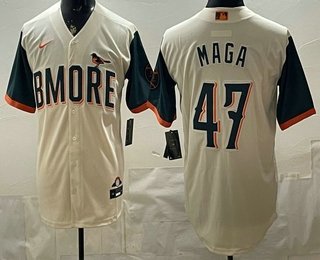 Men's Baltimore Orioles #47 MAGA Cream 2026 City Connect Stadium Jersey