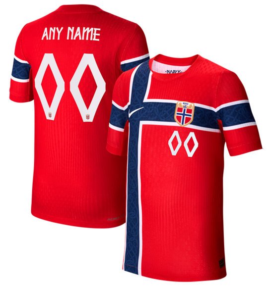 Men's Norway National Team Active Player Custom Red 2026 Home Soccer Jersey