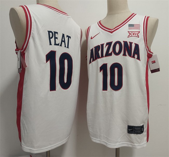 Men's Arizona Wildcats #10 Koa Peat White Stitched Jersey