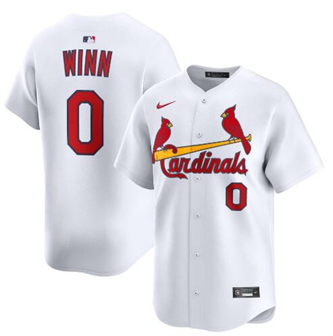 Men's St. Louis Cardinals #0 Masyn Winn White Home Limited Stitched Baseball Jersey