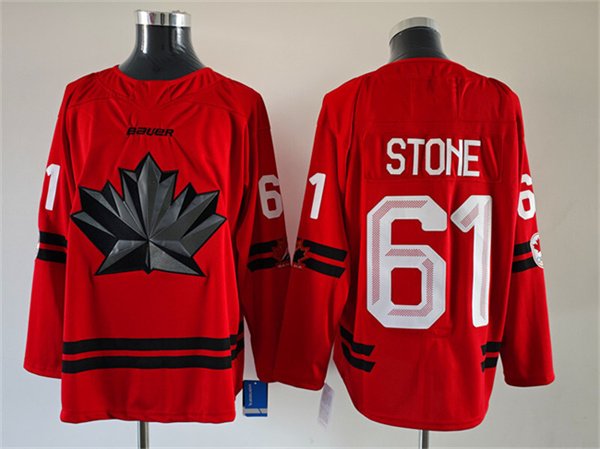 Men's Canada Hockey #61 Mark Stone Red Stitched Jersey