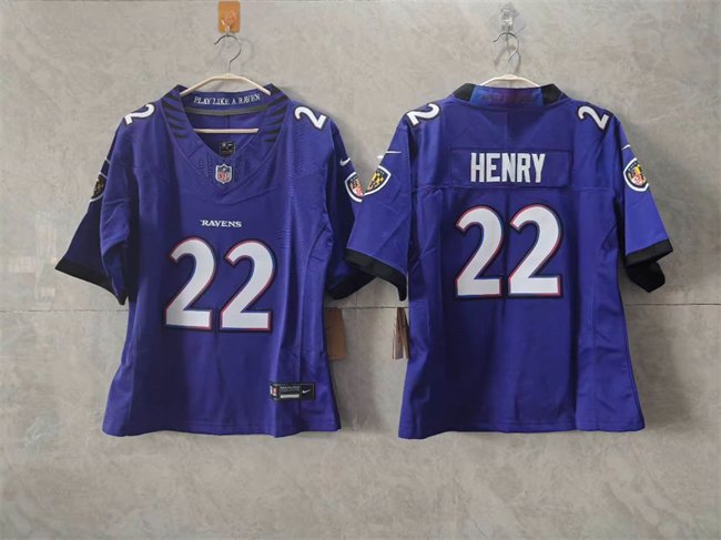 Women's Baltimore Ravens #22 Derrick Henry Black F.U.S.E. Vapor Football Jersey(Run Small)