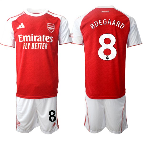 Men's Arsenal F.C #8 Martin ?degaard 2026 Red Home Soccer Jersey Suit
