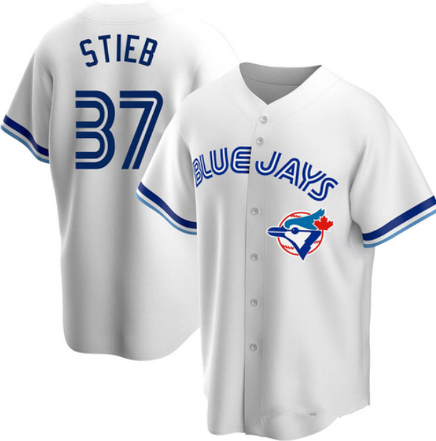 Men's Toronto Blue Jays #37 Dave Stieb White Cooperstown Collection Jersey