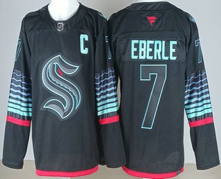 Men's Seattle Kraken #7 Jordan Eberle Black Alternate Authentic Jersey