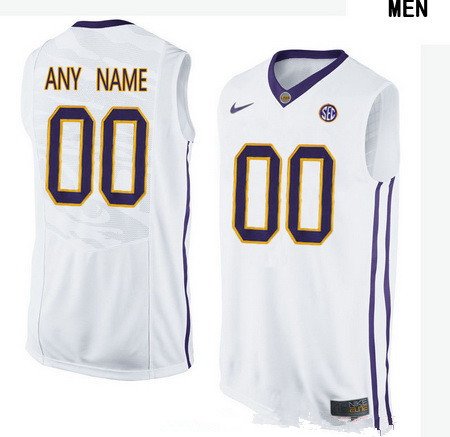 Women's LSU Tigers Custom College Basketball Nike Elite Jersey - White
