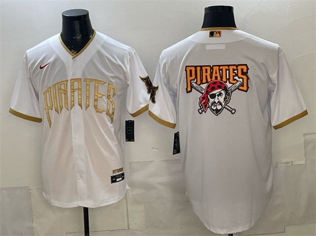 Men's Pittsburgh Pirates Team Big Logo White 2026 City Connect Stadium Stitched Baseball Jersey