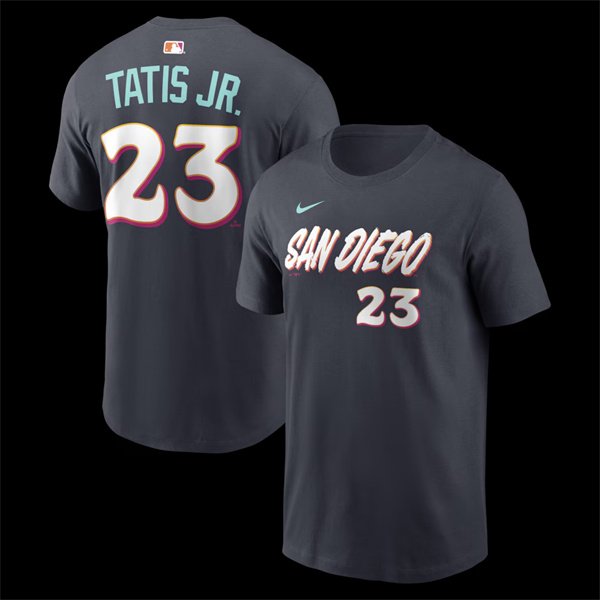 Men's San Diego Padres #23 Fernando Tatis Jr. Obsidian 2026 City Connect T-Shirt