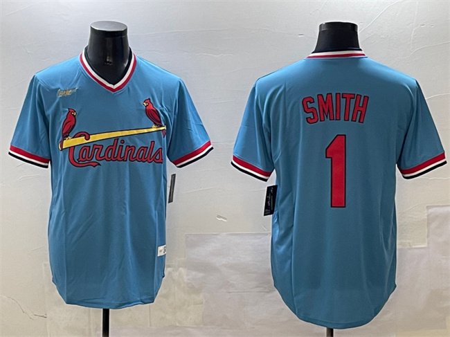 Men's St. Louis Cardinals #1 Ozzie Smith Blue Stitched Baseball Jersey