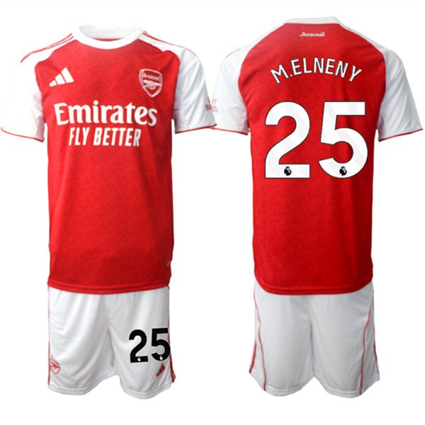 Men's Arsenal F.C #25 Mohamed Elneny 2026 Red Home Soccer Jersey Suit