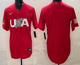 Men's USA Blank Red 2026 World Baseball Classic Cool Base Jersey