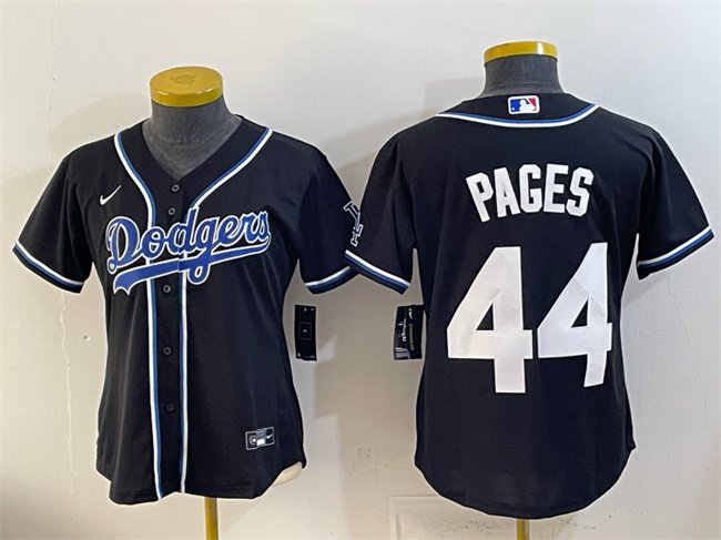 Women's Los Angeles Dodgers #44 Andy Pages Black Stitched Baseball Jersey(Run Small)