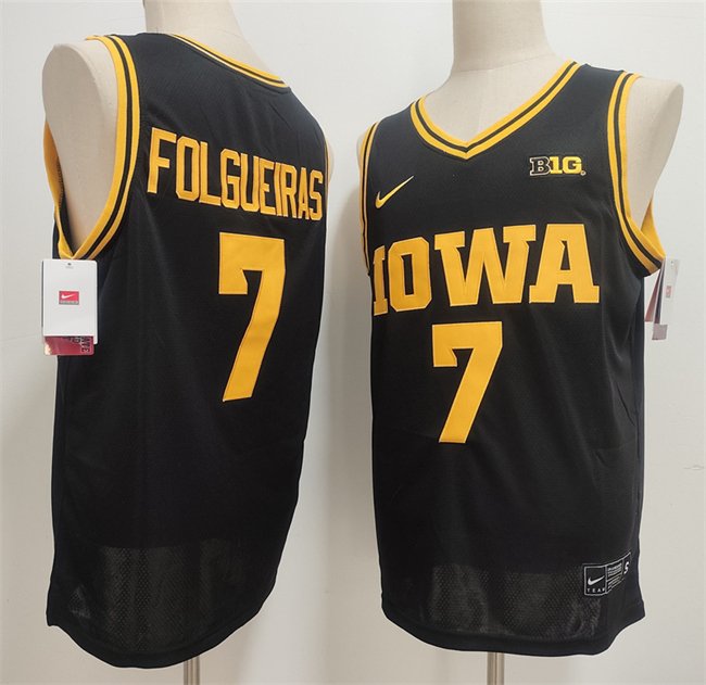 Men's Iowa Hawkeyes #7 Alvaro Folgueiras Black Stitched Jersey