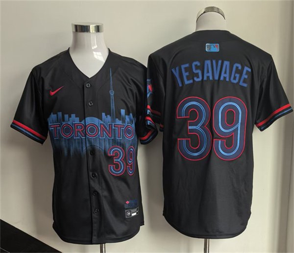 Men's Toronto Blue Jays #39 Trey Yesavage Navy 2024 City Connect Limited Stitched Baseball Jersey