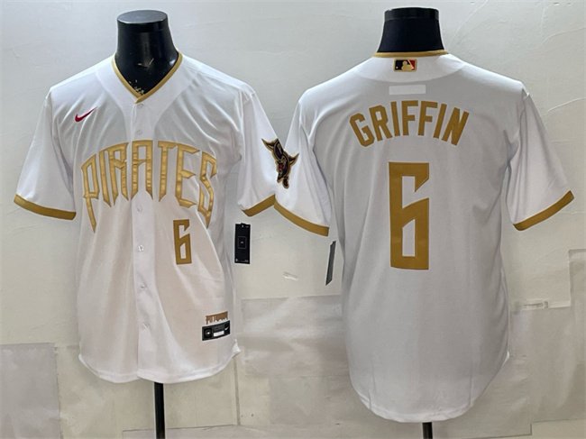 Men's Pittsburgh Pirates #6 Konnor Griffin White 2026 City Connect Stadium Stitched Baseball Jersey