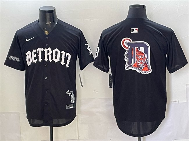 Men's Detroit Tigers Team Big Logo 2026 Black 'Motor Gothic Edition' Vapor Premier Limited Stitched Baseball Jersey