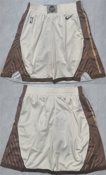 Men's Golden State Warriors Tan Shorts(Run Small)