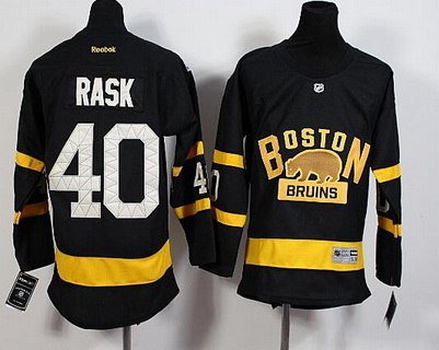 Youth Boston Bruins #40 Tuukka Rask Reebok Black 2016 Winter Classic Premier Jersey