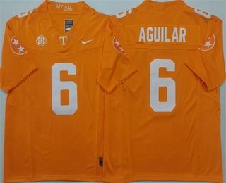 Men's Tennessee Volunteers #6 Joey Aguilar Orange 2024 FUSE College Football Jersey