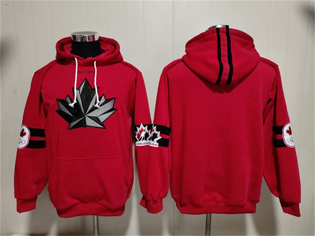 Men's Team Canada Red Ageless Must-Have Lace-Up Pullover Hoodie