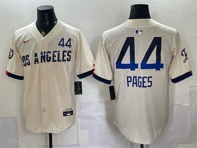 Men's Los Angeles Dodgers #44 Andy Pages Cream 2024 City Connect Limited Stitched Baseball Jersey