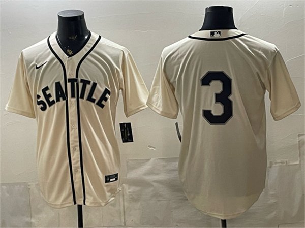 Men's Seattle Mariners #3 J.P. Crawford Cream Alternate Stitched Baseball Jersey