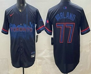 Men's Toronto Blue Jays #77 Louis Varland Black City Limited Jersey