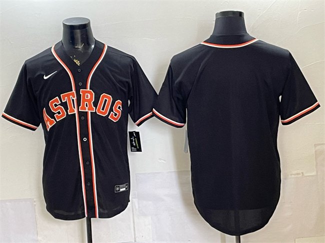 Men's Houston Astros Blank 2026 Fashion Replica Black Out Stitched Baseball Jersey