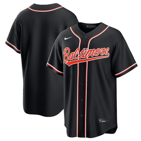 Men's Baltimore Orioles Blank Black Out Stitched Baseball Jersey