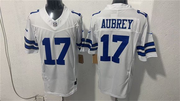 Men's Dallas Cowboys #17 Brandon Aubrey White 2026 F.U.S.E Vapor Untouchable Limited Stitched Football Jersey